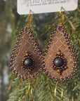 Copper + Onyx Hand Beaded GEARings