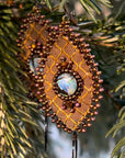 Copper + Abalone Hand Beaded GEARings